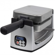 Syntrox WMR-1600W Waffeleisen für Belgische Waffeln rotierend Edelstahl