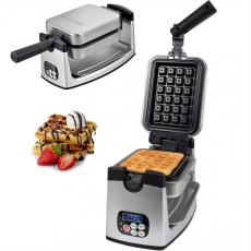 Syntrox WMR-1600W Waffeleisen für Belgische Waffeln rotierend Edelstahl