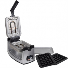 Syntrox WMR-1600W Waffeleisen für Belgische Waffeln rotierend Edelstahl