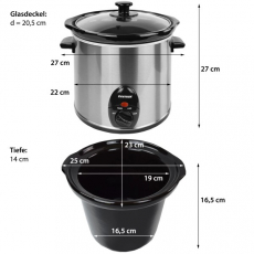 Syntrox SC-300M Deli 3,0 L Slow Cooker Edelstahl