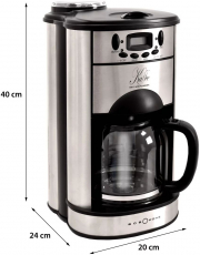 BOB HOME 2587 Kaffeemaschine mit Mahlwerk Edelstahl 1000 Watt