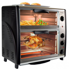 Syntrox BO-3142A-1 42 Liter Edelstahl Doppel-Backofen mit BBQ und Drehspieß