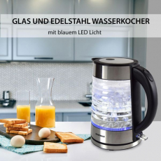 Syntrox WK-2000W-1.7 Aguas Edelstahl water cooker with blue LED