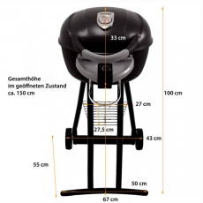 Syntrox STG-2000W Elektrogrill Grillwagen BBQ Grill Balkongrill