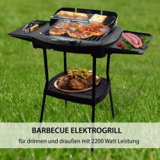 Syntrox STG-2200W Elektrischer Tischgrill und Standgrill mit Ablagen