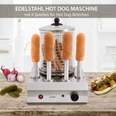 Syntrox HDM-4 Hot Dog Maker mit 4 Spießen Würstchenwärmer