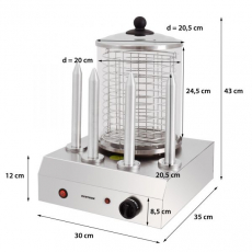 Syntrox HDM-4 Hot Dog Maker mit 4 Spießen Würstchenwärmer