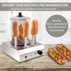 Syntrox HDM-4 Hot Dog Maker mit 4 Spießen Würstchenwärmer