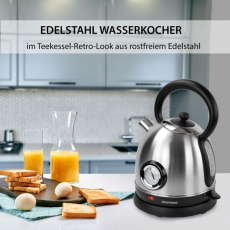 Syntrox WK-2200W-1.8T Inox 1,8 Liter Edelstahl schnurlos Wasserkocher