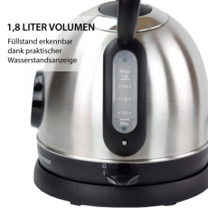 Syntrox WK-2200W-1.8T Inox 1,8 Liter Edelstahl schnurlos Wasserkocher