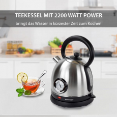 Syntrox WK-2200W-1.8T Inox 1,8 Liter Edelstahl schnurlos Wasserkocher