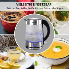 Syntrox WK-2000W-1.7G_Rio  1,7 Liter Edelstahl Glas Wasserkocher