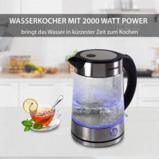 Syntrox WK-2000W-1.7G_Rio  1,7 Liter Edelstahl Glas Wasserkocher