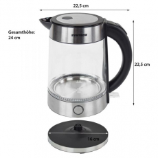 Syntrox WK-2000W-1.7G_Rio  1,7 Liter Edelstahl Glas Wasserkocher