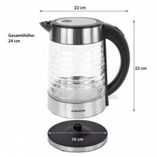 Syntrox WK-2000W-1.7G_Agua-1 Edelstahl Wasserkocher mit blauem LED