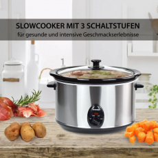 Syntrox SC-560M Deli 5,6 Liter Edelstahl Slow Cooker mit Warmhaltefunktion