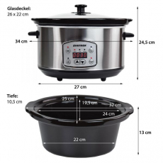 Syntrox SC-350D 3,5 Liter Digitaler Slow Cooker mit Timer