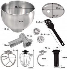 Syntrox KM-1300WdeLuxeMarseilleRed Küchenmaschine Edelstahl 6 Liter