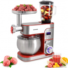 Syntrox KM-1300WdeLuxeMarseilleRed Küchenmaschine Edelstahl 6 Liter