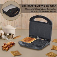 Syntrox ZWE-800-1 Zimtwaffeleisen Zimtwaffelautomat für 8 leckere Zimtwaffeln