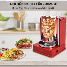 Syntrox ROT-1400W-RED-Avila Döner & Kebab Grill Avila mit Kontrollleuchte