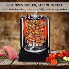 Syntrox ROT-A-1400W-Bl-Tubsol Döner & Kebab Grill mit Zubehör Schwarz