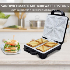 Syntrox SM-1600W-XLC Sandwichmaker mit Keramikplatten Thermostat und Edelstahldekor