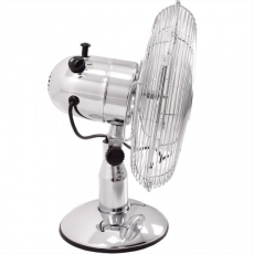 Syntrox TVT-33W Chrome Retro Tischventilator Frieder mit Oszillation