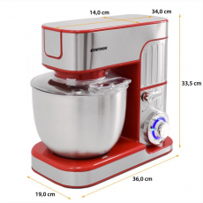 Syntrox KM-5.5L De Luxe Inox Rot Küchenmaschine Zosma Fleischwolf & Mixer