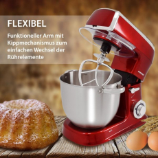 Syntrox KM-7.5L De Luxe Red Küchenmaschine Wasat Mixen & Zerkleinern Rot