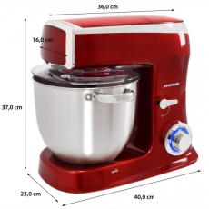 Syntrox KM-7.5L De Luxe Red Küchenmaschine Wasat Mixen & Zerkleinern Rot