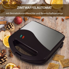 Syntrox ZWE-800-1 Zimtwaffeleisen Zimtwaffelautomat für 8 leckere Zimtwaffeln