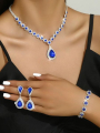 Heyang CJLX1978389BY Fashion jewelry necklace ear stud bracelet sapphire blue