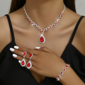 Heyang CJLX197838903CX Fashion Jewelry Necklace Stud Bracelet Red