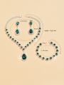 Heyang CJLX197838904DW Fashion Jewelry Necklace Stud Earrings Bracelet Green