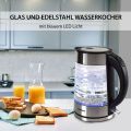 Syntrox WK-2000W-1.7 Aguas Edelstahl Wasserkocher mit blauem LED