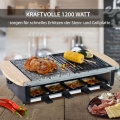 Syntrox RAC-1200W-Uri Edelstahl Raclette Grillplatte und Heißem Stein