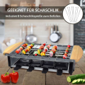 Syntrox RAC-1200W-Uri Edelstahl Raclette Grillplatte und Heißem Stein