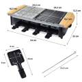 Syntrox RAC-1200W-Uri Edelstahl Raclette Grillplatte und Heißem Stein