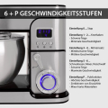 Syntrox KM-1300WdeLuxeMarseilleBlack Küchenmaschine Edelstahl 6 Liter & Fleischwolf