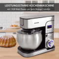 Syntrox KM-1300WdeLuxeMarseilleBlack Küchenmaschine Edelstahl 6 Liter & Fleischwolf