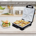 Syntrox SM-1600W-XLC sandwich maker with ceramic plates thermostat and stainless steel decor
