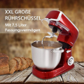 Syntrox KM-7.5L De Luxe Red Küchenmaschine Wasat Mixen & Zerkleinern Rot